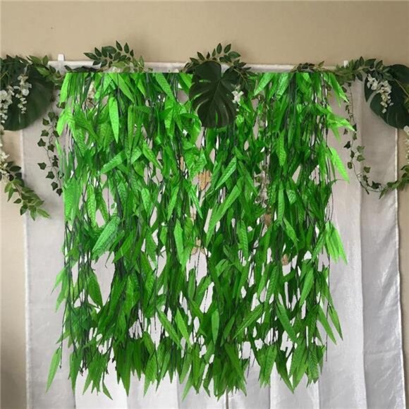 50 PCS 376 Feet Artificial Flower Greenery Wicker Rattan Vine Fake - Picture 4 of 7
